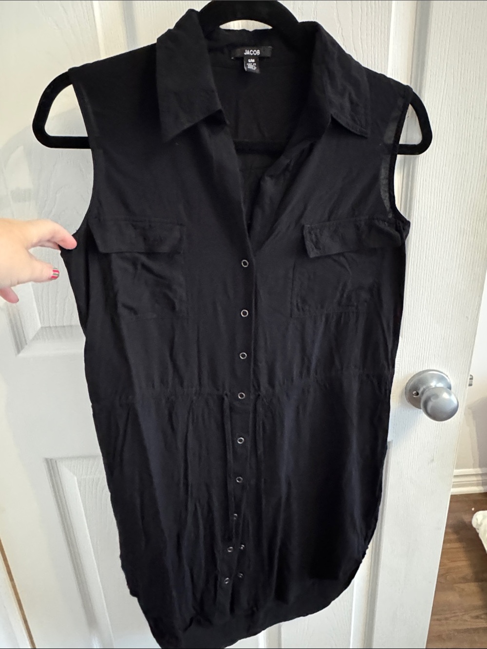 Jacob Black Sleeveless Button-Front Tunic